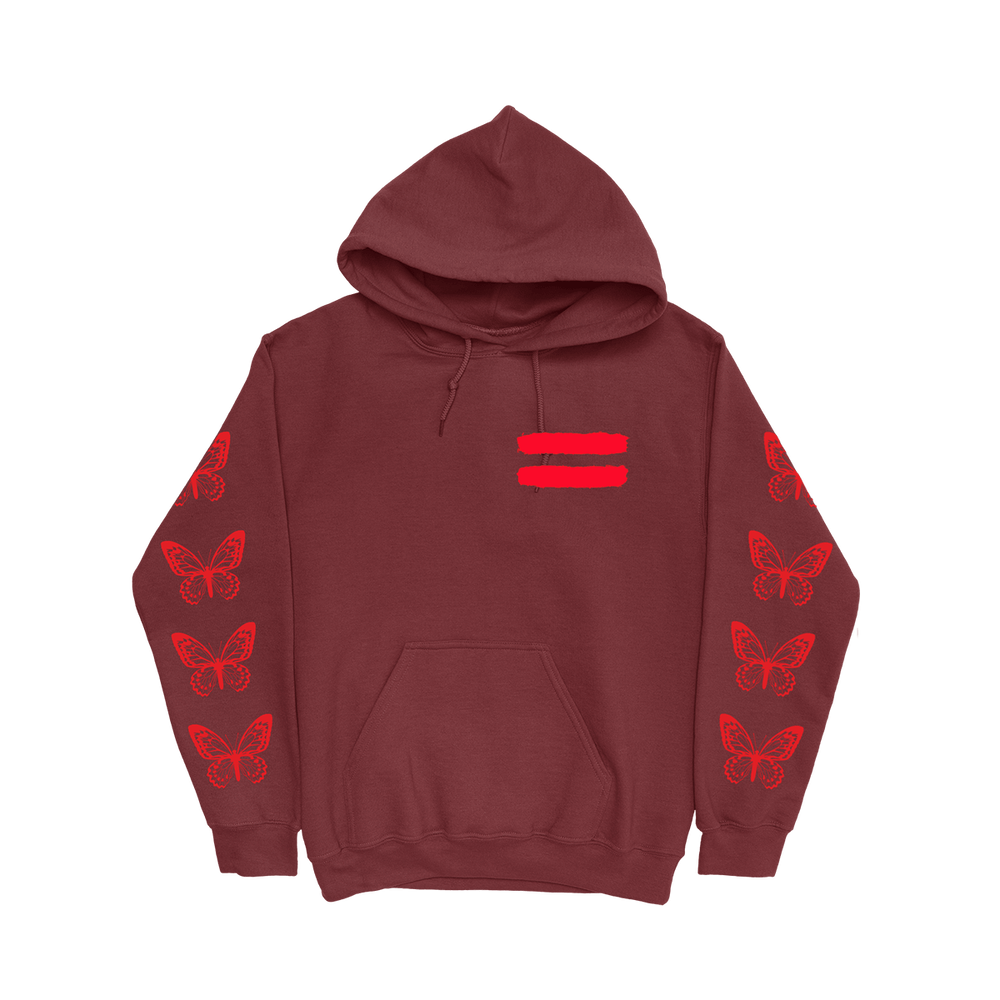 Repeat Butterfly Burgundy Hoodie